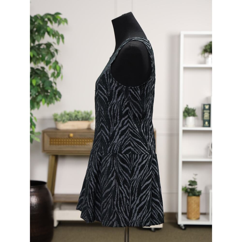Free People Chenille Zebra Drop Waist Pleated Mini Dress Pockets Boho Fall XS - Picture 7 of 16